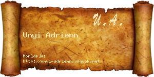 Unyi Adrienn névjegykártya